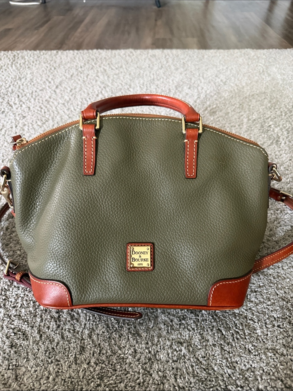 Dooney & Bourke Pebble Leather Grain Geena Satchel - Picture 9 of 12